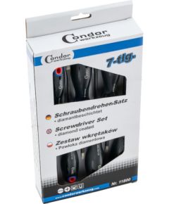 Skrūvgriežu komplekts Condor Werkzeug C11800; SL/PH/PZ; 7 gab.