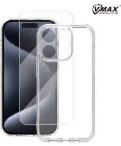 Vmax Set MagSafe Case Aizsargapvalks + Tempered Glass Aizsargstikls 2,5D Priekš Apple iPhone 16 Pro