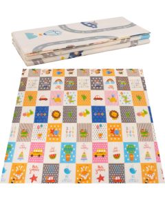 Divpusēja saliekama putu paklājiņš bērniem Springos KM0020, 180x200 cm XXL, transportlīdzekļu dizains