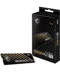 SSD MSI SPATIUM M470 PRO 1TB M.2 PCIe Gen4 NVMe 3D NAND Write speed 4500 MBytes/sec Read speed 6000 MBytes/sec 2.15mm TBW 320 TB MTBF 150000 hours S78-440L0J0-P83