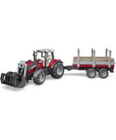 BRUDER Massey Ferguson 7480 ar priekšējās iekraušanas sistēmu + piekabe, 2318