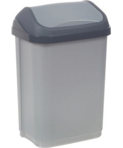 Keeeper Мусорное ведро с вращающейся крышкой 25 л Swantje 33,5x25,5x53,5 см светло-серебристый