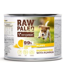 RAW PALEO Duoprotein Turkey & Cod Puppy - wet dog food - 200g