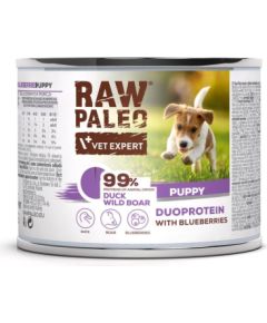 RAW PALEO Duoprotein Duck & Boar Puppy - wet dog food - 200g