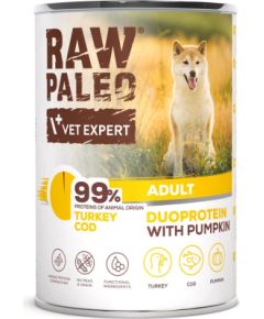 RAW PALEO Duoprotein Turkey & Cod Adult - wet dog food - 400g