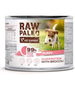 RAW PALEO Duoprotein Pork & Lamb Puppy - wet dog food - 200g