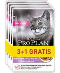 PURINA Pro Plan Delicate Turkey - wet cat food - 85g 3+1