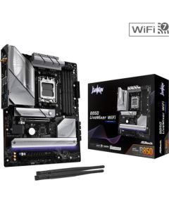 Mainboard ASROCK AMD B850 SAM5 ATX Memory DDR5 Memory slots 4 2xPCI-Express 4.0 16x 1xPCI-Express 5.0 16x 1xM.2 1xHDMI 1xDisplayPort 1xAudio-In 1xAudio-Out 2xUSB 2.0 1xUSB-C 1xOptical S/PDIF 1xRJ45 B850LIVEMIXERWIFI