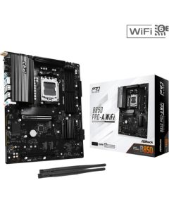 Mainboard ASROCK AMD B850 SAM5 ATX Memory DDR5 Memory slots 4 1xPCI-Express 4.0 16x 1xPCI-Express 5.0 16x 1xM.2 1xHDMI 1xAudio-In 1xAudio-Out 1xMicrophone 6xUSB 2.0 4xUSB 3.2 1xUSB-C 1xRJ45 B850PRO-AWIFI