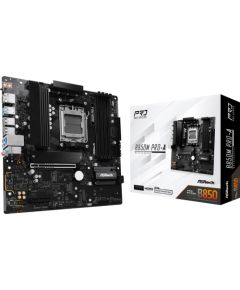 Mainboard ASROCK AMD B850 SAM5 Micro-ATX Memory DDR5 Memory slots 4 1xPCI-Express 4.0 4x	 1xPCI-Express 5.0 16x 1xM.2 1xHDMI 1xDisplayPort 1xAudio-In 1xAudio-Out 1xMicrophone 4xUSB 2.0 3xUSB 3.2 1xUSB-C 1xRJ45 B850MPRO-A