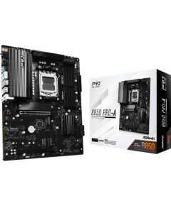 Mainboard ASROCK AMD B850 SAM5 ATX Memory DDR5 Memory slots 4 1xPCI-Express 4.0 16x 1xPCI-Express 5.0 16x 1xM.2 1xHDMI 1xAudio-In 1xAudio-Out 1xMicrophone 6xUSB 2.0 4xUSB 3.2 2xUSB-C 1xRJ45 B850PRO-A