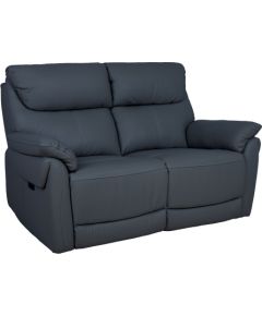 Recliner sofa BOWEN 2-seater with electric mechanism, dark grey genuine leather