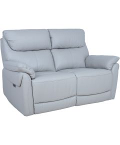 Recliner sofa BOWEN 2-seater with electric mechanism, beige genuine leather