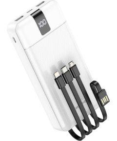 Borofone Power Bank 20000mAh BJ20A Mobile - 2xUSB - with 3 in 1 Micro USB, Type C, Lightning cable white