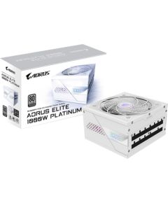 GIGABYTE AORUS ELITE P1000W ICE Power Supply Unit - PCIe 5.0, 80 PLUS Platinum, Fully modular design, 120mm Fan, ATX 3.0 compatible, EU Plug