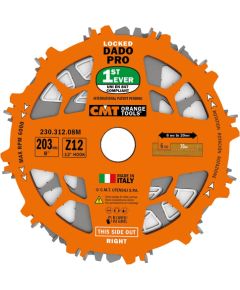 Rievu griešanas disks ''dado'' CMT 230; 203x30x12; -12°