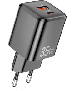 Сетевая зарядка Awei PD66-EU 35W GaN USB-A/USB-C черная