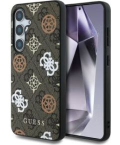 Guess Samsung  Galaxy S25 Etui 4G Printed Colored Peony Pattern MagSafe Brown