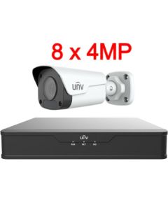 Uniview UNV 4MP комплект IP видеонаблюдения с PoE (NVR + 8 камер)