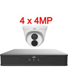 Uniview UNV 4MP комплект IP видеонаблюдения с PoE (NVR + 4 камеры)