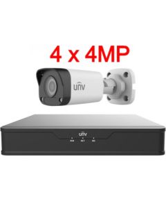 Uniview UNV 4MP комплект IP видеонаблюдения с PoE (NVR + 4 камеры)