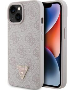 Guess PU Leather 4G Triangle Strass Case Защитный Чехол для iPhone 15