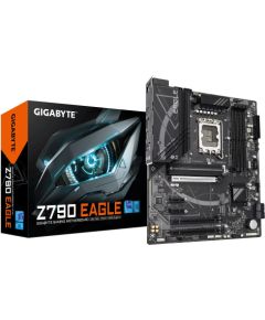 Mainboard GIGABYTE Intel Z790 LGA1700 ATX Memory DDR5 Memory slots 4 3xPCI-Express 3.0 1x 1xPCI-Express 4.0 4x	 1xPCI-Express 5.0 16x 3xM.2 1xHDMI 1xDisplayPort 6xUSB 2.0 6xUSB 3.2 1xUSB-C 1xPS/2 1xOptical S/PDIF 1xRJ45 3xAudio port Z790EAGLE1.0