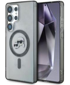 Karl Lagerfeld Samsung  Galaxy S25 Ultra Etui Button Karl&Choupette Heads Printed Logo MagSafe Transparent Black
