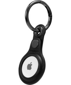 Spigen Valentius кожаный брелок для Apple AirTag с кольцом для ключей черный