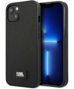 Karl Lagerfeld Saffiano Plaque Case for iPhone 13 Black