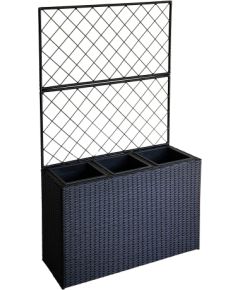 Flower box WICKER taimetoega 83x29xH146cm, black