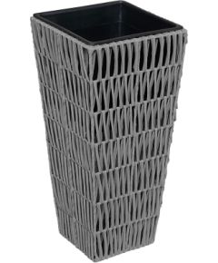 Puķu pods WICKER 28x28xH50cm, pelēks