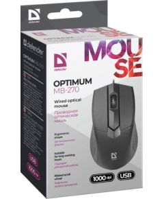 Defender Optimum MB-270 mouse Office Right-hand USB Type-A Optical 1000 DPI
