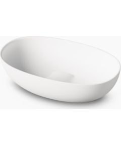 PAA izlietne Bella, 650x390 mm, h=160 mm, ar izplūdi, balta silkstone