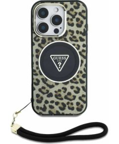 Guess IML Leopard Triangle Logo Strap MagSafe Case Защитный чехол для Apple iPhone 16 Pro