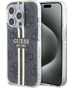 Guess IML 4G Gold Stripe case for iPhone 15 Pro Max - black