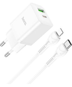 Charger Hoco N28 20W USB-C/USB-A + USB-C to Lightning cable 1.0m white