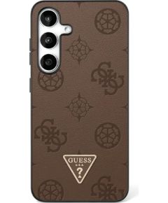 Guess Grained Hot Stamp Peony Pattern Triangle Logo MagSafe Aizsargapvalks Priekš Samsung Galaxy S25