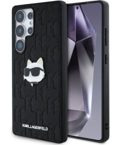 Karl Lagerfeld Leather Monogram Pin Logo Choupette Head Aizsargapvalks Priekš Samsung Galaxy S25 Ultra