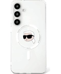 Karl Lagerfeld Button Karl Head Printed Logo MagSafe Aizsargapvalks Priekš Samsung Galaxy S25