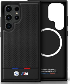 BMW Leather Tricolor Stripe with MagSafe Aizmugurējais Apvalks priekš Samsung Galaxy S25 Ultra