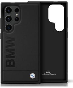 BMW Leather Big Wordmark Aizsargapvalks Priekš Samsung Galaxy S25 Ultra