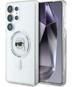 Karl Lagerfeld Button Karl Head Printed Logo MagSafe Aizsargapvalks Priekš Samsung Galaxy S25 Ultra