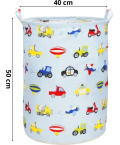 Корзина для хранения игрушек и одежды Springos HA0138, 63 л, с ручками, голубая