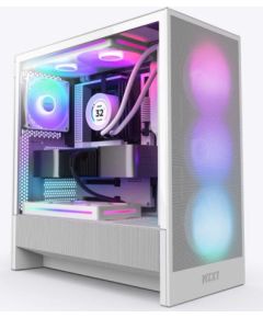 Case NZXT H5 FLOW RGB 2024 MidiTower Case product features Transparent panel Not included ATX EATX MicroATX MiniITX Colour White CC-H52FW-R1