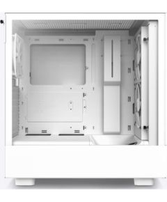Case NZXT H5 Flow MidiTower Not included ATX MicroATX MiniITX Colour White CC-H52FW-01