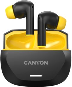 CANYON headset HEXAGON 7 TWS ANC+ENC Wireless Charge Black Yellow
