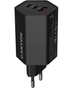 CANYON charger HEXAGON 65 GaN 65W 2xPD 1xQC EU Black