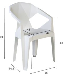 Krēsls MUZE 56x50,6xH80cm, balta plastmasas
