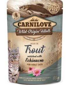 CARNILOVE CAT POUCH Wet cat food Trout, Echinacea 85 g